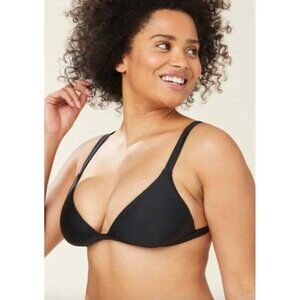 Andie NWT The Caicos Top Black Feminine Triangle Bikini Top Size XL
